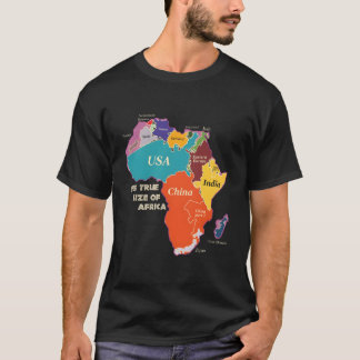 Camiseta O Verdadeiro Tamanho da África