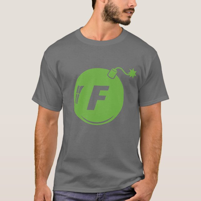 Camiseta O verde Apple da bomba de F (Frente)
