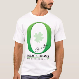 Camiseta O verde grande O - Barack Obama para o presidente