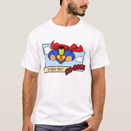 Camiseta O vermelho customizável legal caped o herói cómico