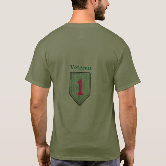 Camiseta ø Vermelho grande 1 Fort Riley da identificação da (Verso)