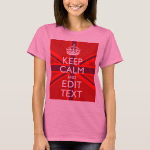 Camiseta O vermelho mantem a calma e o seu texto na
