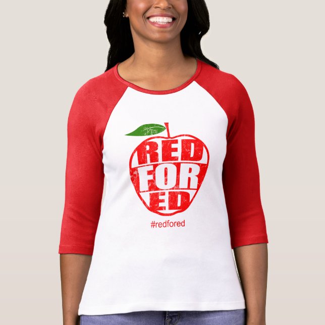 Camiseta O vermelho para Ed #redfored a greve dos (Frente)
