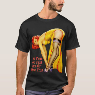 Camiseta O vermelho "sexy" personalizado ouve o pinup