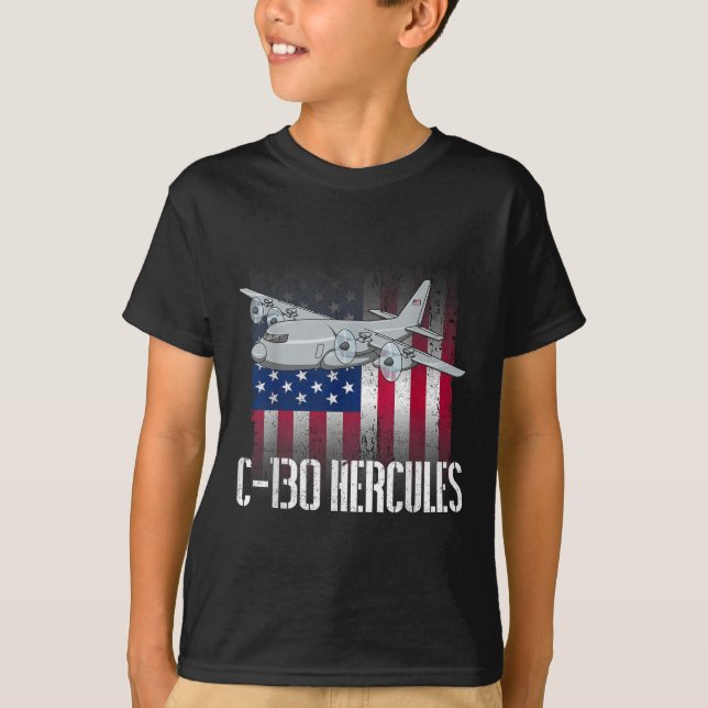 Camiseta O Veterano salgado C-130 Hércules Hercules America (Frente)