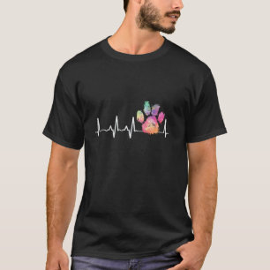 Camiseta O Veterinário Bastante Imprime A Pata Do Arco-Íris