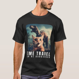 Camiseta O Viagem De Tempo De Execução De Selfie De Gato Lo