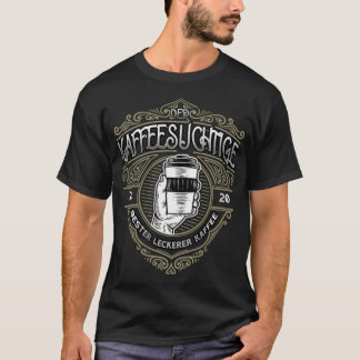 Camiseta O viciado em cafeína bebendo café