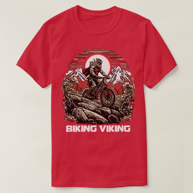 Camiseta o viking da bicicleta ama a mountain bike (Frente do Design)