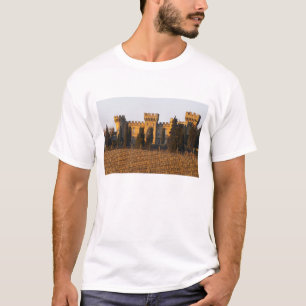 Camiseta O vinhedo com videiras syrah e o castelo