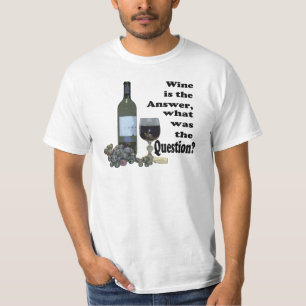 Camiseta O vinho é a resposta, o que era a pergunta? Gits