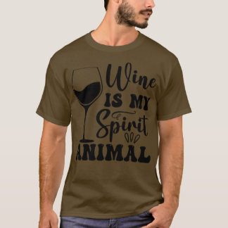 Camiseta O vinho é meu animal espirituoso