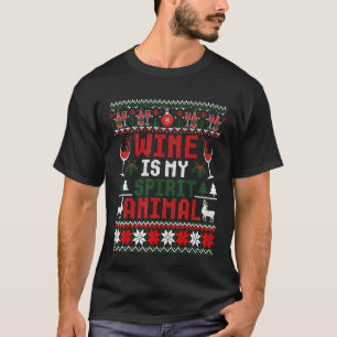 Camiseta O Vinho É Meu Bebê De Natal Feio E Espírito
