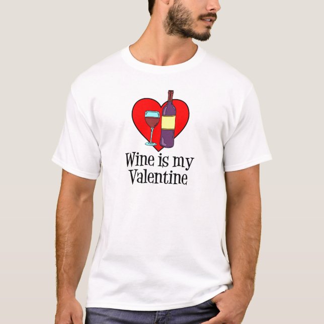 Camiseta O Vinho É O Meu Design Engraçado Namorados (Frente)