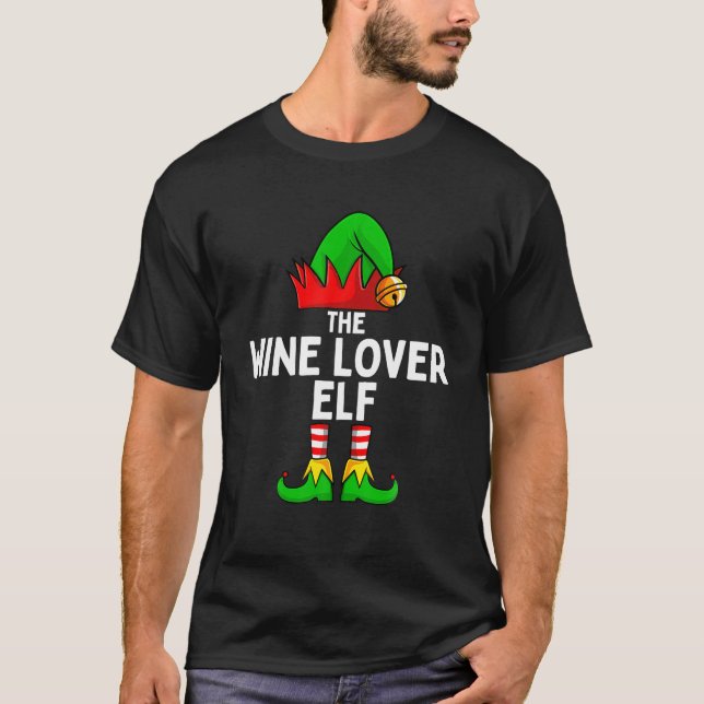 Camiseta O Vinho Sobrou Elf Engraçado Família De Felizes De (Frente)