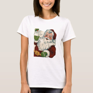 Camiseta O vintage Papai Noel enfrenta presentes
