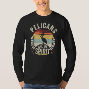 Camiseta O Vintage Retro Pelicanos É O Meu Espírito Animal 