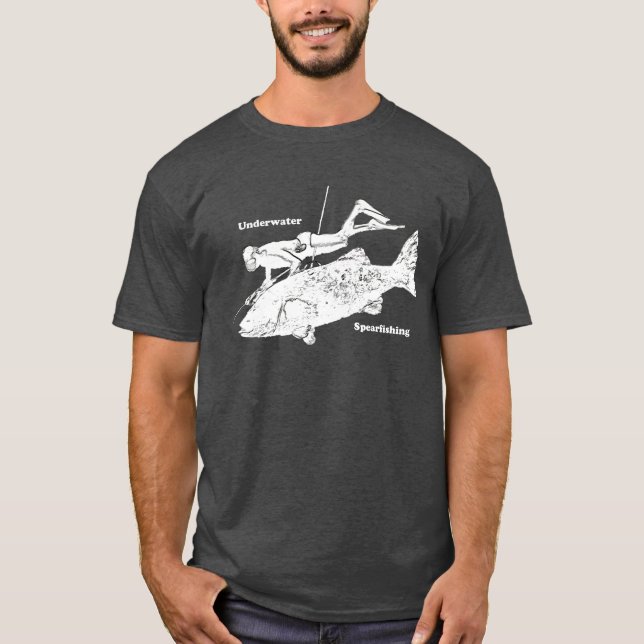 Camiseta O vintage Spearfishing subaquático livra o (Frente)