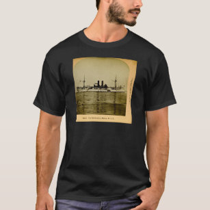 Camiseta O vintage Stereoview de Maine da navio de guerra