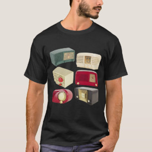Camiseta O vintage transmite por rádio o t-shirt da