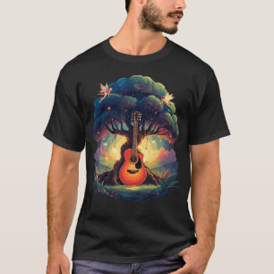 Camiseta O Violão Acústico The Forest Lake Árvore Encantado
