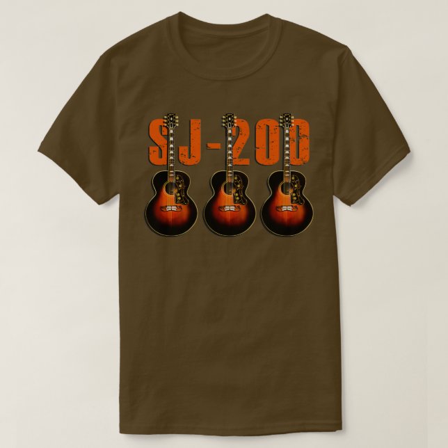 Camiseta O violão Vintage do SJ200 (Frente do Design)