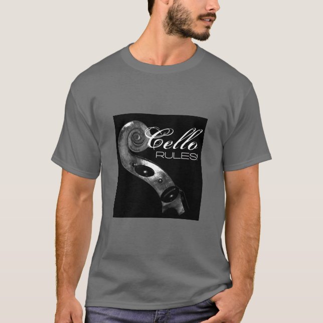 Camiseta O violoncelo ordena grande - prata/preto (Frente)