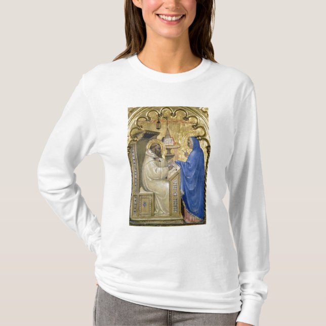 Camiseta O Virgin que aparece a St Bernard, detalhe da (Frente)