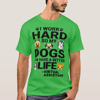 Camiseta O Virtual Assistant Cão Love Cita Cães de Duro de