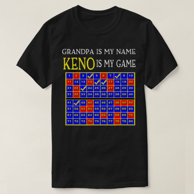 Camiseta O Vovô Chama-Se Keno É O Meu Jogo Vovô Keno (Frente do Design)