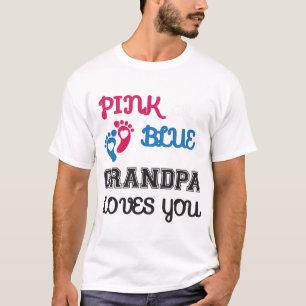 Camiseta O vovô rosa ou azul te ama, revelação de gêner