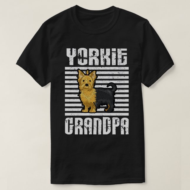 Camiseta O vovô Yorkie orgulha-se (Frente do Design)