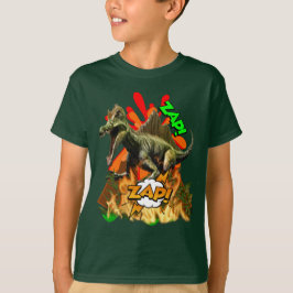 Camiseta O vulcão de arte em quadrinhos do Dinossauro zap a