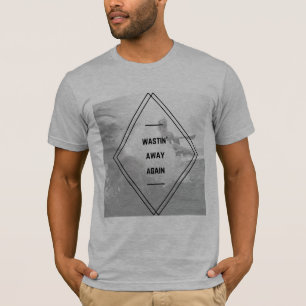 Camiseta O Wastin dos homens afastado Tee outra vez