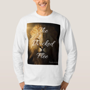 Camiseta O Wicked Flee Proverbs 28:1 KJV Mens Long Sleeve