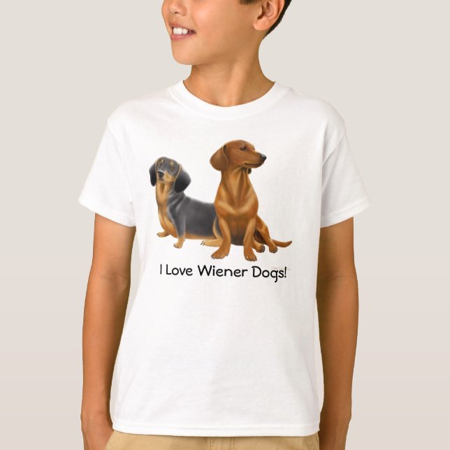 Camiseta O Wiener do Dachshund persegue o t-shirt dos (Frente)