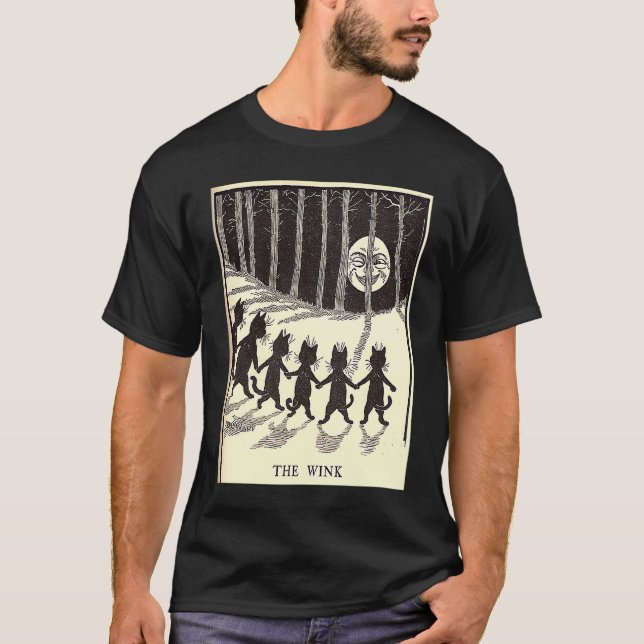 Camiseta O Wink  Wain Gatos Dançando em Torno da Lua (Frente)