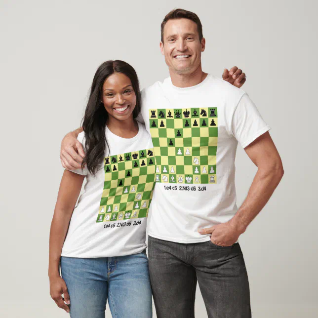 Camiseta O Xadrez de Defesa da Sicília abre xadrez