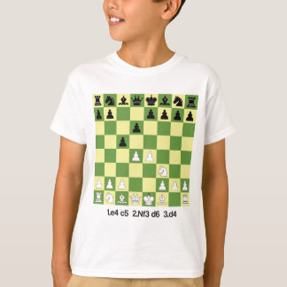 Camiseta O Xadrez de Defesa da Sicília abre xadrez