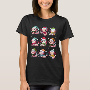 Camiseta O Xmas do Xma do Axolotl Santa Brite acende Cristo