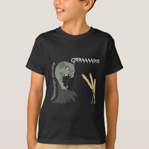 Camiseta O zombi do vegetariano quer Graaaains!