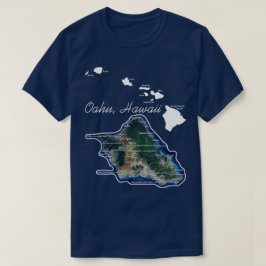Camiseta Oahu Havaí Com Ilhas Havaianas