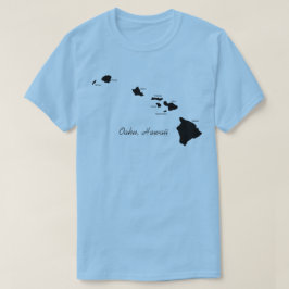 Camiseta Oahu Havaí Com Ilhas Havaianas