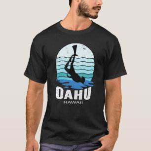 Camiseta Oahu Havaí Mergulho Mergulhador Mergulho Livre Emb