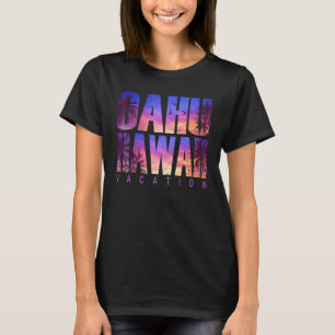 Camiseta Oahu Havaí Praia Férias de Verão Família Correspon