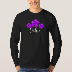 Camiseta Oahu Hawaiai Islands Hibiscus Flower Hawaii Surf