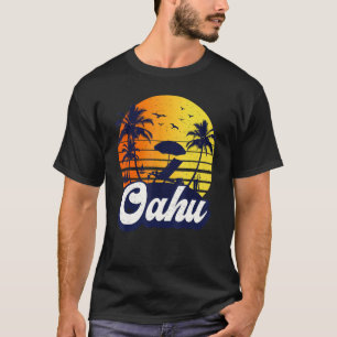 Camiseta Oahu Hawaii Havaiano Sunset Beach Retro