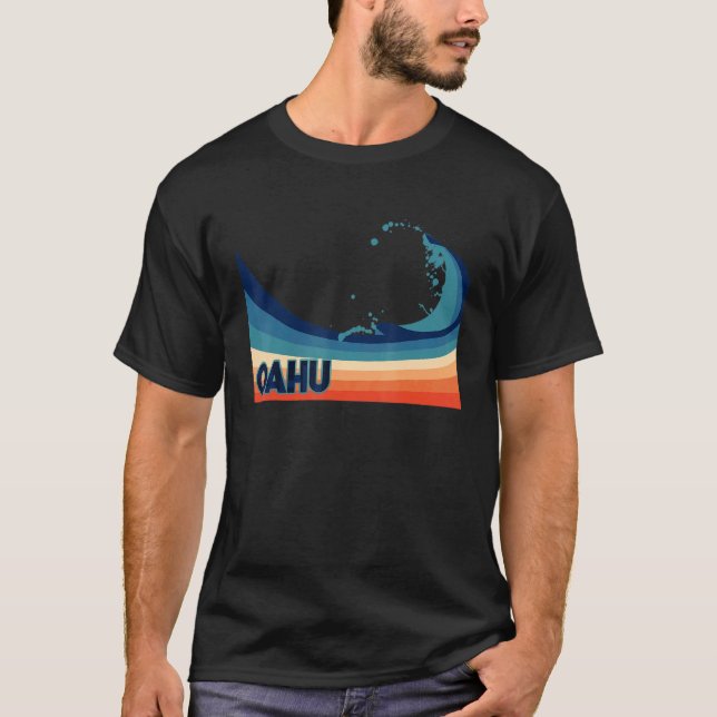 Camiseta Oahu Hawaii Retro Surf Navegação e Pesca Havaiana (Frente)