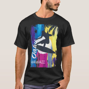 Camiseta Oahu Hawaii surfando na ilha havaiana surfão venen