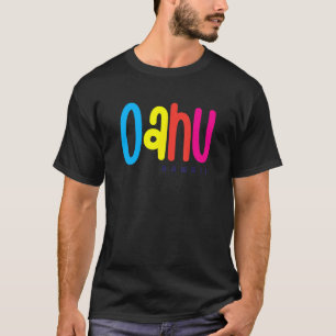 Camiseta Oahu Hawaii Vintage férias de praia coloridas aloh